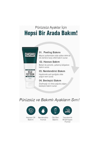 Dashu Daily Relax Foot Peeling Etkili Nemlendirici Ayak Kremi 75 ML