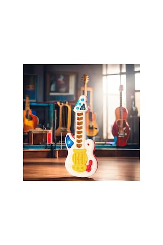 Işıklı Müzikli Sesli Oyuncak Gitar 5 Farklı Mod Hayvan Sesli 36 Cm.