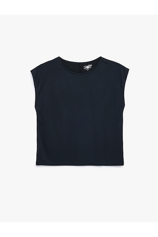 Koton Modal Kumaş Bisiklet Yaka Kolsuz Spor Tişört Siyah 6sak10383nk
