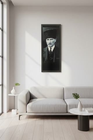 Atatürk Tablosu - 25x60 Cm Dikey Uv Baskılı Mdf Atatürk Poster Tablo
