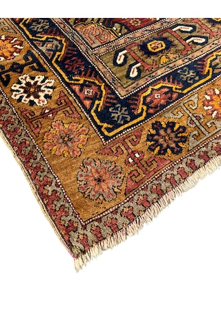 El Dokuma Antika 140 Yaşında Zile Halısı 130x230 Kök Boya Başyapıt Halı Kiremit