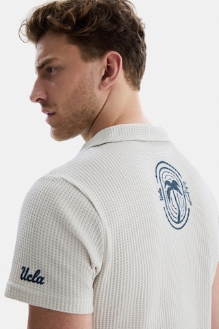 Ucla Russel Bej Polo Yaka Baskılı Erkek Tshirt Bej