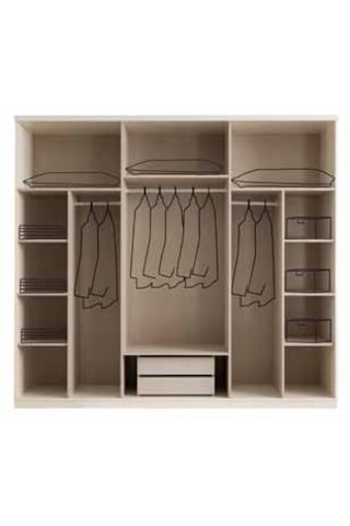 Lucca Tamamı Mdf 6 Membranlı Kapaklı Reflekte Camlı Gardırop Dolap Beyaz