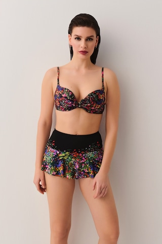 Suwen Garden Etekli Bikini Alt Sb2535511061106 Siyah Çiçek Desenli