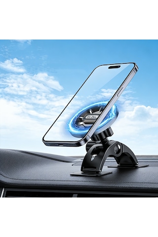 Go Des Gd-hd277 Magnetik M-safe Uyumlu 360 Derece Dönebilen Düz Zemin Araç Telefon Tutucu Siyah