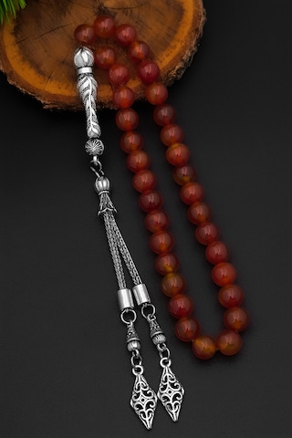 Akik Tesbih Doğal Taş Erkek Akik Tesbih 8 Mm Bt026 Kırmızı