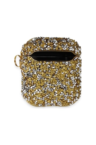 Airpods Uyumlu 2 2.nesil Mira Taşlı Kılıf - Gold - 100