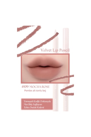 Kremsi Formüle Sahip Dudak Kalemi Ve Kalemtıraş Seti Clıo Velvet Lip Pencil Set 09 Mocha Rose