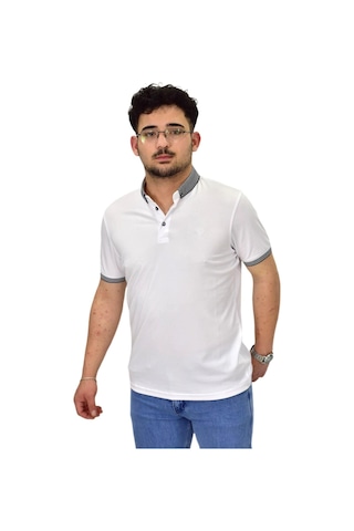 Raymons Erkek Büyük Beden Polo Yaka Merserize Tişört T3000 Bgl-st04534 Beyaz