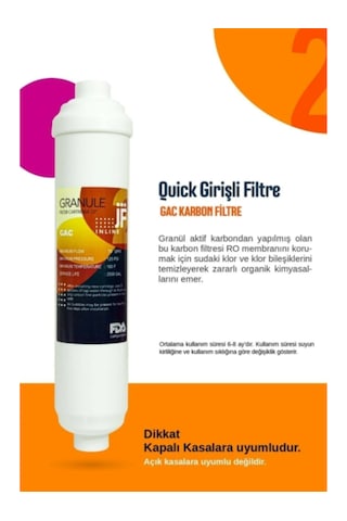 Musluk li 5 Aşamalı Su Arıtma Cihazı Filtre Seti Inline Filtre+ Ro Membran + Post Karbon Kapalı Kasa Uyumlu Tam Set Filtre Seçeneği - 5 Li Filtre Seti