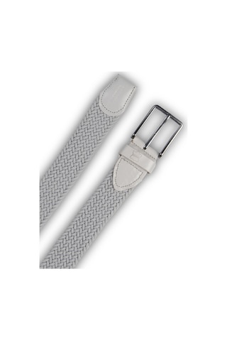 Mft Leather Hakiki Deri Erkek Örgü Esnek Kemer 3,5cm, Açık Gri 9859 Açık Gri