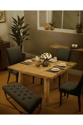 Antrasit Kapı Önü Mutfak Balkon Yemek Masası Ayak Ucu Bench