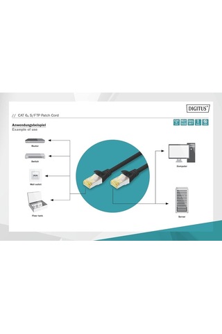 Digitus Zırhlı Patch Kablo Cat6a Siyah 3m