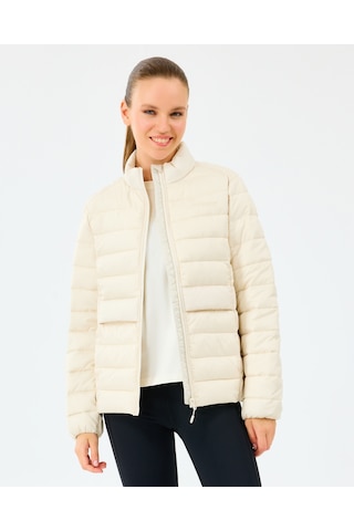 Skechers W Essential Outerwear Padded Jacket Kadın Ecru Mont S231240-1983 Ekru
