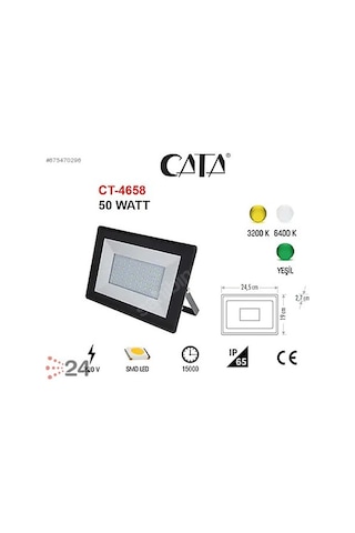 Cata Ct-4658 50w Slim Led Projektör(beyaz) Cata Ct-4658 50w Slim Led Projektör(beyaz)