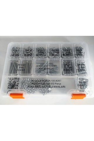 Ayaz M 3 Ysb Vida Civata Somun Pul Seti Vida Seti 632 Parça