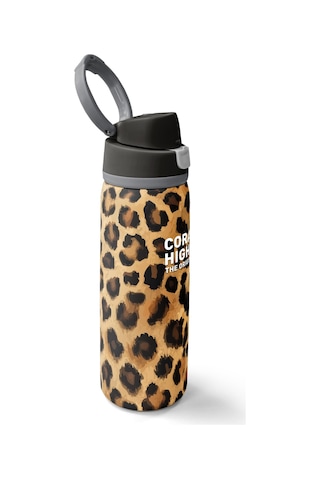 Coral High Kahverengi Leopar Desenli Pipetli Ve Direkt İçim Çelik Termos 800 Ml 38541 Bej - Kahverengi