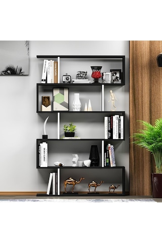 Core Kitaplık - Siyah / Parlak Beyaz