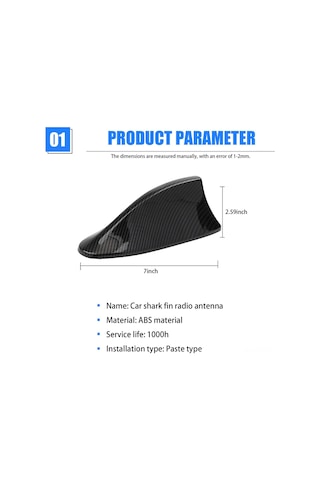 Vkemall Abs Plastiği Otomobil Köpek Balığı Kanat Anteni: Fm Radyo Sinyali Güçlendirici, Hava Direncini Azaltan, Karbon Fiber Rengi, Deliksiz Kurulum