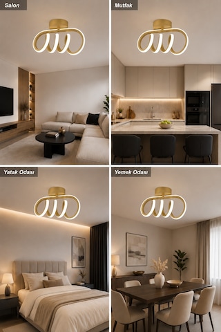 AvizeGO Barila Led Plafonyer Avize Beyaz Işık Eskitme