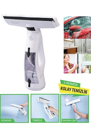 Kiwi Kwc-7106 Şarjlı Pencere Cam Temizleme Makinesi Pencere Temizleyici Beyaz