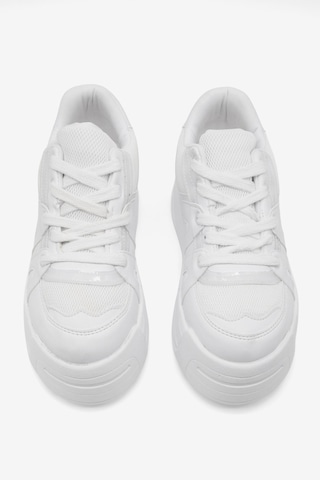Tonny Black Yüksek Taban Rahat Bağcıklı Sneaker Kadın Beyaz Sneaker Tbklc020