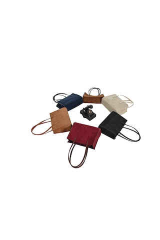 Bayan Süet Çanta Elegant Tote - Bej Bej