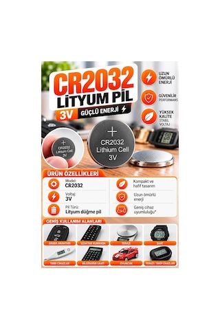 Cr2032 Pil 3v 10 Adet Rio Cr 2032 Para Pil Lityum Düğme Pil Araba Kumandası Baskül Tartı Pili Saat Oyuncak Cihaz Pili