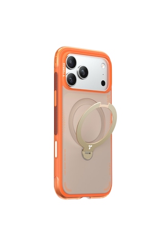 Torras Apple iPhone Uyumlu 17 Pro Max O Stand Spin Air Serisi Magsafe Kılıf Turuncu