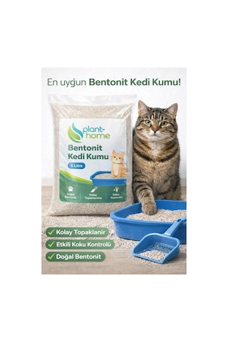Bentonit Kedi Kumu 5 Litre - Doğal, Kolay Topaklanan, Etkili Koku Kontrolü