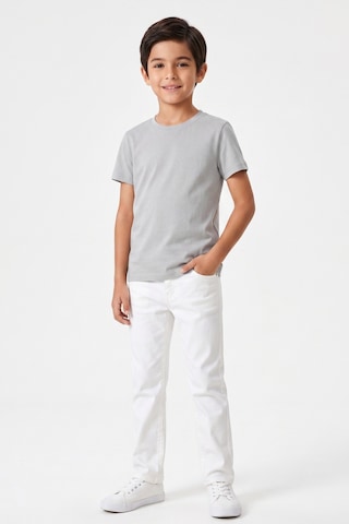 Kiagu Kısa Kol T-shirt Basic Terletmeyen Esnek Kumaş Pamuklu Mevsimlik Kısa Kol Erkek Çocuk Tsort Gri