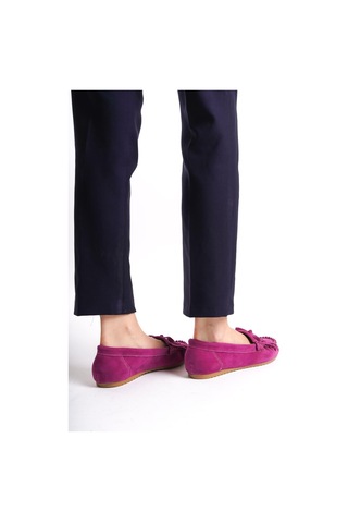 Aymood Ps-100 Fuşya Süet Püsküllü Günlük Kadın Babet Pembe