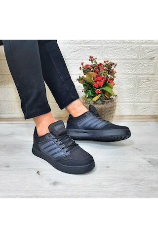 Bestof 074 Siyah-siyah Sneaker Düz Taban Hafif Rahat Spor Çift Ayakkabısı 001