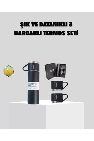 Mey İthalat Paslanmaz Çelik 500 Ml Termos Seti 8 Saat Isı Koruma, Vakumlu, Sızdırmaz Ve Taşınabil