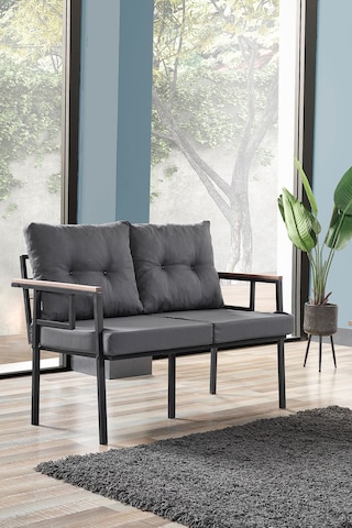 Evdemo Saye Metal Bahçe Balkon Oturma Takımı 2+1+1+orta Sehpa Antrasit Antrasit