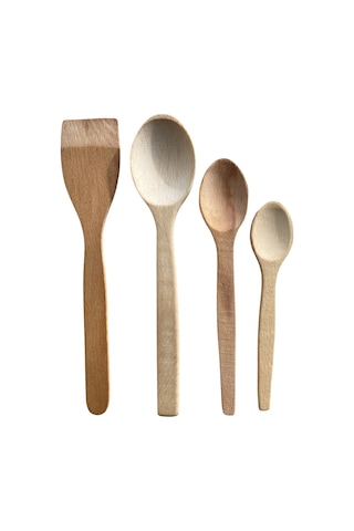 4'lü Ahşap Tahta Kaşık