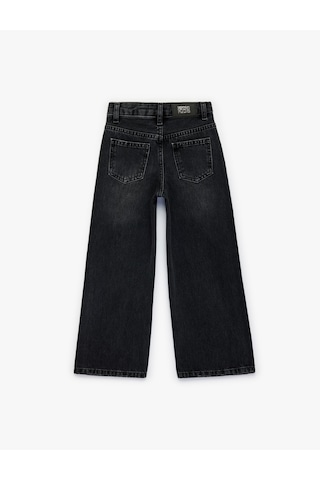 Koton Pamuklu Cepli Geniş Paça Denim Pantolon Siyah 6skg40035ad Siyah