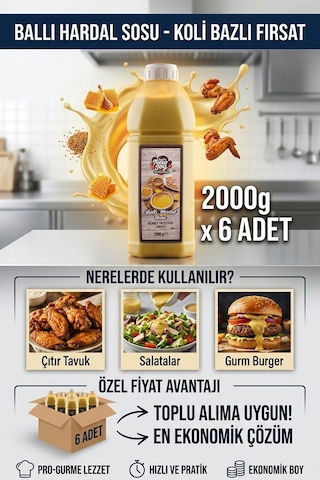 Ballı Hardal Sosu 2000 G X 6 Adet - 1 Koli Koli Bazlı Avantaj Paketi