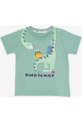 Breeze Girls & Boys Erkek Çocuk Şortlu Takım Mutlu Dinozor Aile Baskılı 1-4 Yaş, Mint Yeşili-mint Yeşili Mint Yeşili
