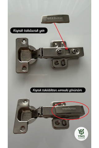 Meridyen Frenli Pistonlu Hidrolik Düz Menteşe Mutfak Vestiyer Kiler Dolabı Mobilya Kapakları Nikel Krom