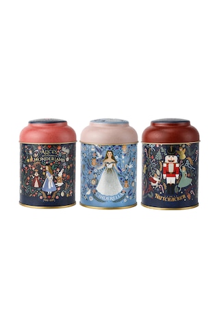 Tales Desenli Metal Saklama Kabı 3 Lü Set, 9 X 11 Cm Çok Renkli