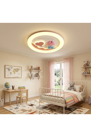 Happybabu Çocuk Odası Kumandalı Led Avize 50cm - Gece Lambası Modlu Beyaz