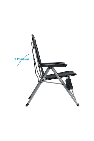 Outwell Campo Recliner 3 Kademeli Konforlu Katlanır Kamp Sandalyesi Siyah