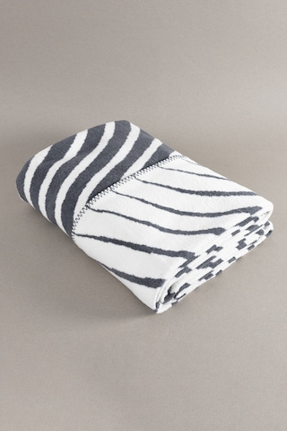 Twin Battaniye Soft Pamuklu Çift Kişilik Battaniye Antrasit Krem 200 X 220 5038a Krem