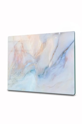 Cam Kesme Tahtası, Kesme Tablası Kenarları Oval, Antibakteriyal, Sunum Tahtası Pembe Açık Pembe