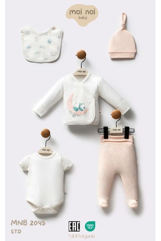 Moi Noi Baby Kız Bebek 5'li Hastane Çıkışı Set Çok Renkli