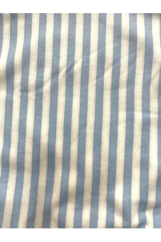 Desenli Penye Diz Altı Büyük Beden Anne Kadın Kapri Mavi Çizgili