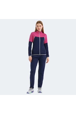 Slazenger ROCKSTAR Kadın Fermuarlı Dik Yaka Cepli Lacivert Eşofman Takımı