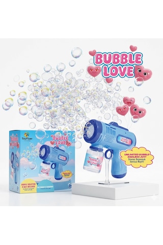 Otomatik Baloncuk Makinesi Pilli Köpük Tabancası - 2026 Model Sızdırmaz Tasarım Bubble Gun - Çocuk Doğum Günü Hediyesi Mavi 01
