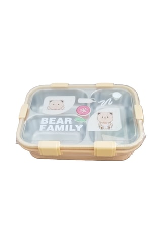 Akıllıelma -laxson Beslenme Kabı Çelik İthal Bear Family Sarı 97088 0885 Sarı